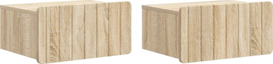  Vegghengt Nattbord med skuff 2 pcs Sonoma eik 49 x 34,5 x 24 cm