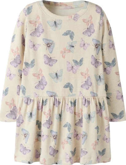 Name It Kjole Rib NmfFilua Peyote/MELANGE Name It 8 år (128) Kjole Beige Lilla