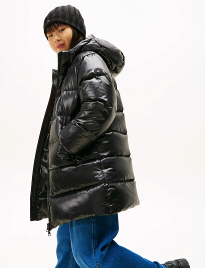 Tommy Hilfiger Essential Long Down Jacket Black 176 Tommy Hilfiger Essential Long Down Jacket Black 176