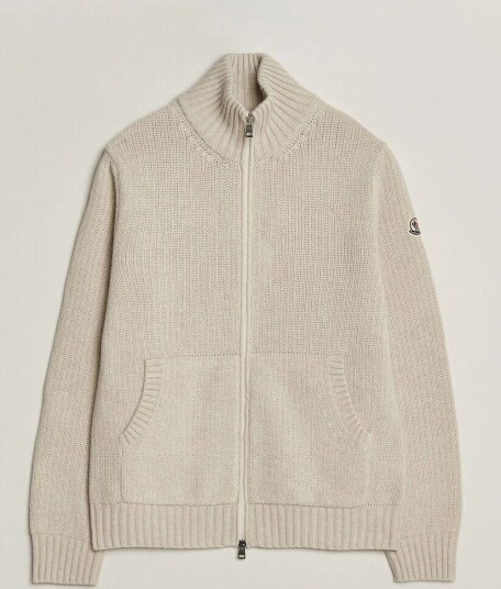 Moncler Full Zip Cardigan Light Beige
