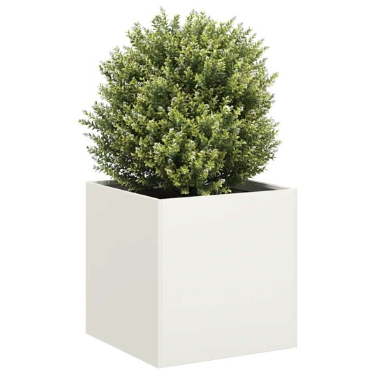 vidaXL Plantekasse hvit 40x40x40 cm kaldvalset stål vidaXL Plantekasse hvit 40x40x40 cm kaldvalset stål