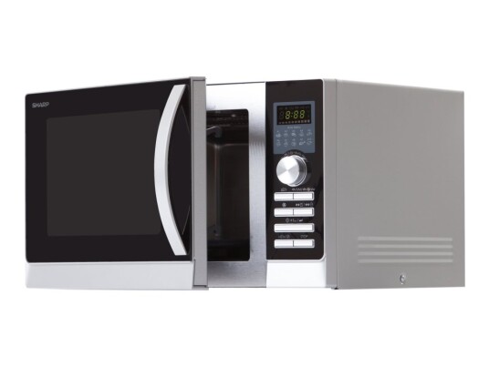Sharp R-843Inw Mikrobølgeovn Med Konveksjon Og Grill 25 Liter 900 W Sølv