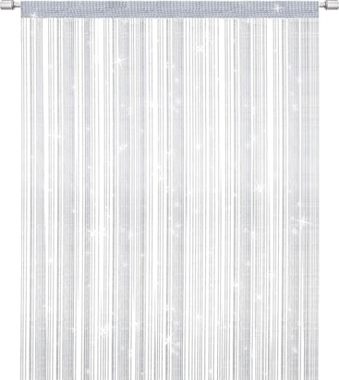 Trådgardiner Dør Myggnett Elegant Skillevegg Duskgardin for Hjemmeinnredning Romdeler for Dører og Vinduer Hvit 100x200cm