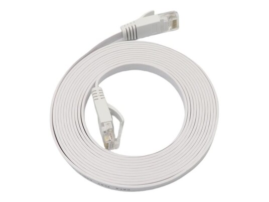 Microconnect Nettverkskabel Rj 45 Hann Til Rj 45 Hann 3 M 6 Mm U/Utp Uskjermet Cat 6A Halogenfri Uten Hindringer Flertrådet Flat Hvit U/UTP CAT6A 3M WHITE FLAT