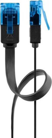 Goobay CAT 6A flat patchkabel U/UTP svart kobberleder CU 0,5 m Goobay CAT 6A flat patchkabel U/UTP svart kobberleder CU 0,5 m