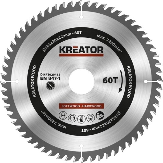 Kreator Sirkelsagblad 60 Tenner Ø185mm