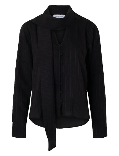 Selected Slflucia Ls Tie Shirt B - Black - 34 Selected Slflucia Ls Tie Shirt B - Black - 34