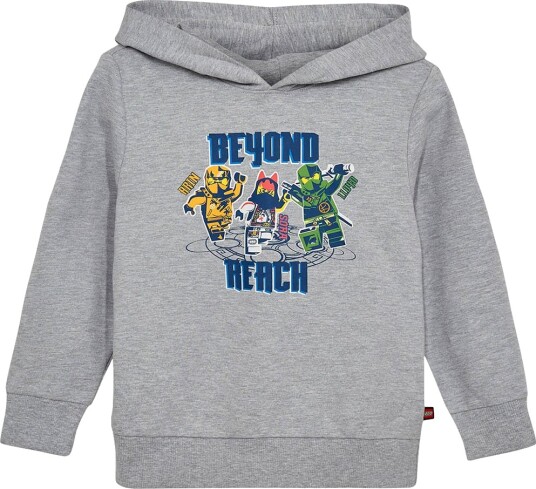 LEGO® Ninjago Hettegenser LWScout Grey Melange LEGO® Wear 9 år (134) Hettegenser Grå