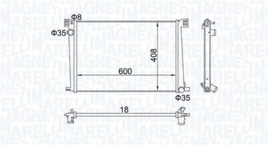 Radiator MAGNETI MARELLI 350213168600 Radiator MAGNETI MARELLI 350213168600