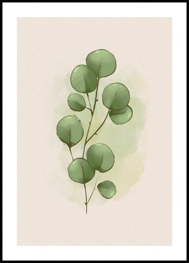 Watercolor Eucalyptus Botanical Plakat Plakat / 70x100cm Watercolor Eucalyptus Botanical Plakat Plakat / 70x100cm