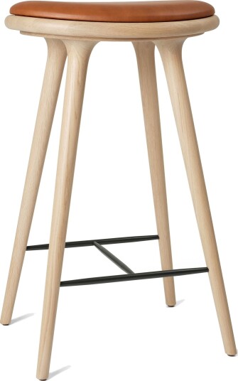 Mater Høy Barkrakk Matt Eik/ Valnøtt Lær 74 cm Mater Høy Barkrakk Matt Eik/ Valnøtt Lær 74 cm