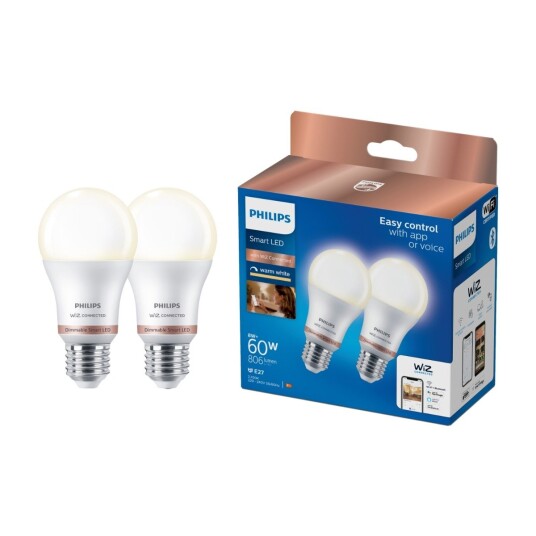 PHILIPS DIM SMARTPÆRE E27 A60 8W 2STK PHILIPS DIM SMARTPÆRE E27 A60 8W 2STK
