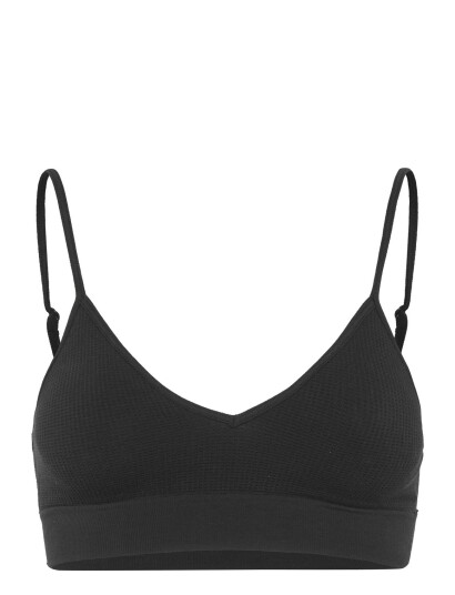 Organic Basics Seamless Waffle Triangle Bralette Black M