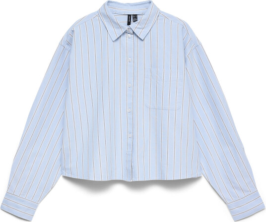 Vero Moda Vmaria Ls Short Boxy Shirt Wvn Noos Blue L