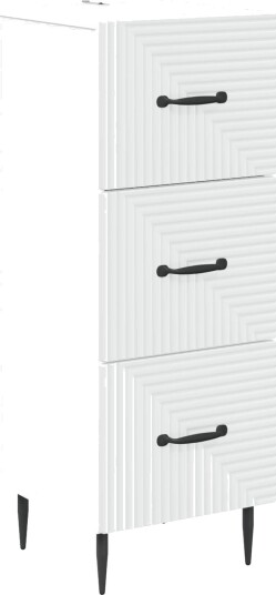vidaXL Skuffeskap Hvit 33 x 34,5 x 89,5 cm Konstruert tre