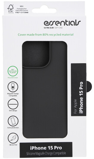 Essentials iPhone 15 Pro silicone back cover black