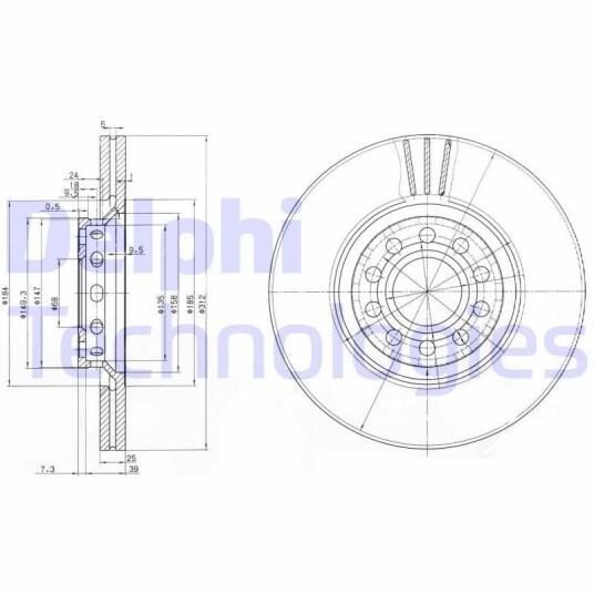 Bremseskive DELPHI BG3657 Bremseskive DELPHI BG3657