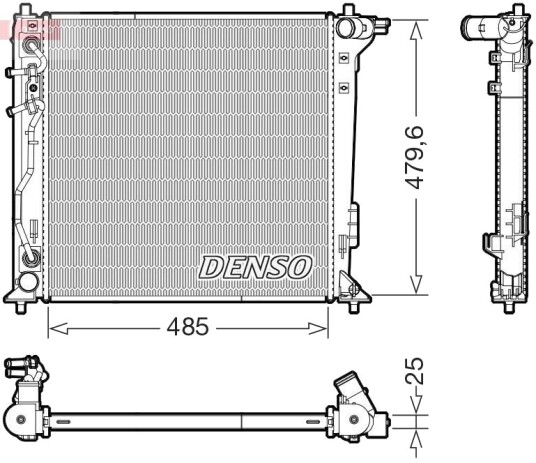Radiator, motorkjøling DENSO DRM41030 Radiator, motorkjøling DENSO DRM41030