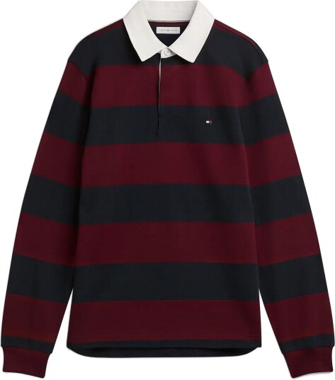 Tommy Hilfiger Essential Stripe Rugby BURGUNDY CARBON NAVY XS Tommy Hilfiger Essential Stripe Rugby BURGUNDY CARBON NAVY XS