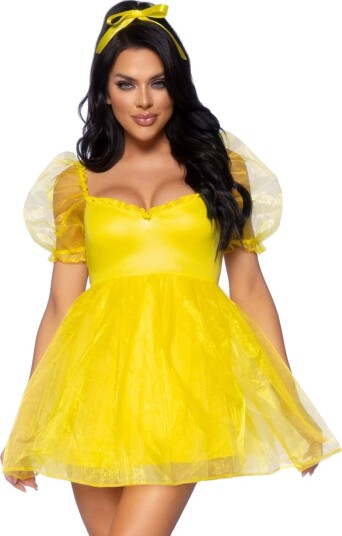Frosted Organza Babydoll Belle Inspirert Gul Kostymekjole til Dame