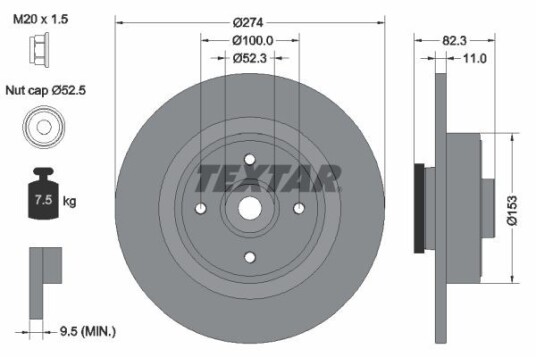Bremseskive TEXTAR 92141403 Bremseskive TEXTAR 92141403