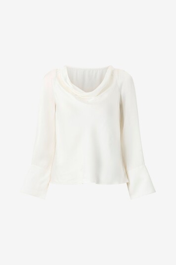 byTimo Topp Satin Drape Top Hvit byTimo Topp Satin Drape Top Hvit