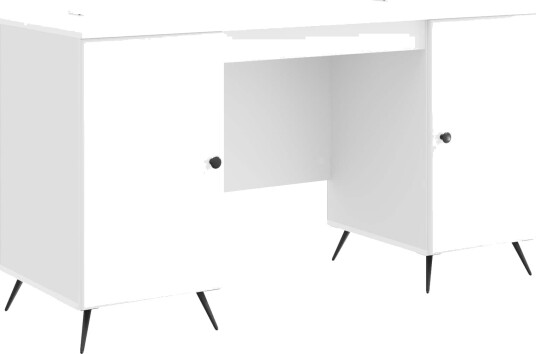 vidaXL Skrivebord Høgglans hvit 142,5 x 50 x 75 cm Konstruert tre