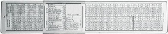Format DIN gjengelære for M og Whitworth gjenger 260x50mm Format DIN gjengelære for M og Whitworth gjenger 260x50mm