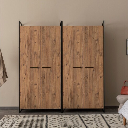 Batler Garderobe 52x104 4 dører - Natur