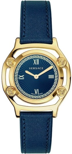 Versace Dameklokke VEVF00320 Medusa Frame Blå/Lær Ø36 mm