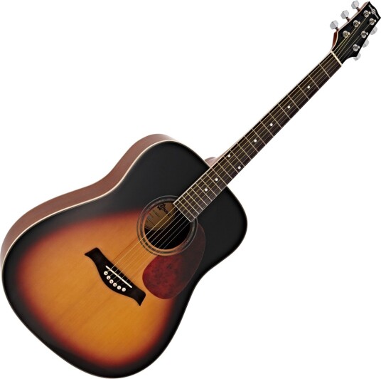 Gear4Music Deluxe Dreadnought Akustisk Gitar Mahogany