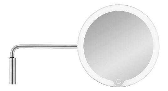 Blomus   Modo LED Vanity Veggmontert Speil Polished Stainless Steel Lampemesteren