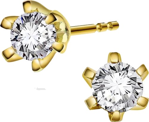 Vida By Pan Jewelry Vida diamantøredobber i 585 gult gull 0,20 ct