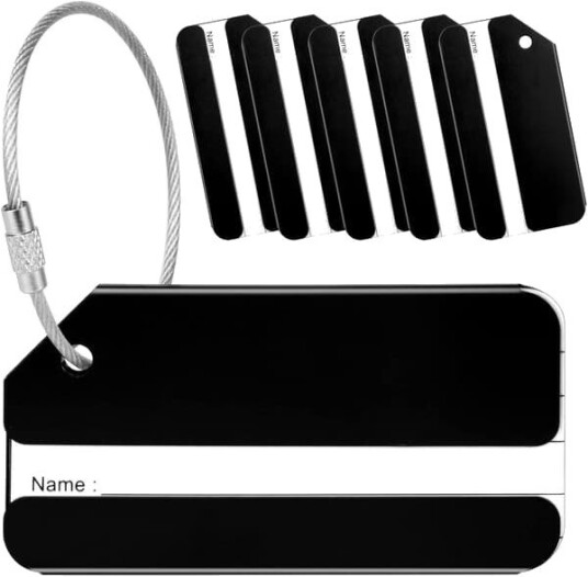 Bagmerker, 6 stk.. bagasjelapper for kofferter, bagasjemerker i aluminiumslegering, for bagasjeidentifikasjon ID-etiketter
