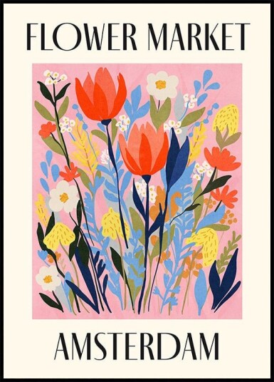 Flower Market Amsterdam Netherlands Plakat Plakat / 40x50cm