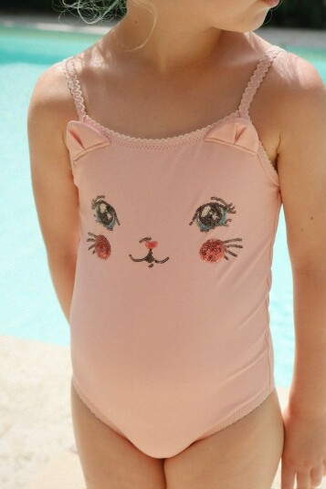 Konges Sløjd Kitty Badedrakt  Powder Pink (5 6 år)