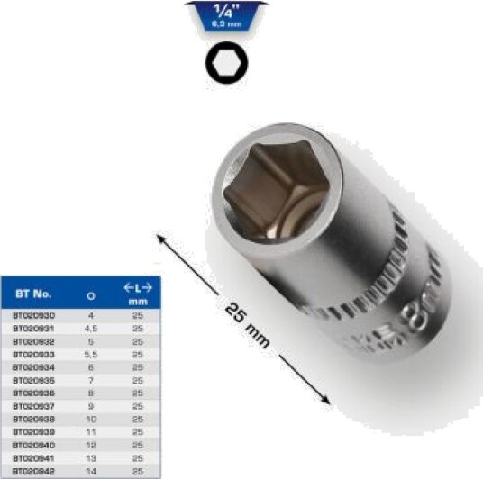 Brilliant Tools 1/4" Pipenøkkelinnsats 24,8 mm 19 G Håndverktøy