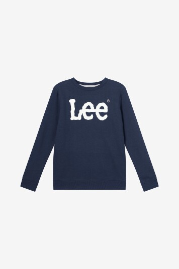 Lee Collegegenser Wobbly Lee Graphic LB Crew Blå Lee Collegegenser Wobbly Lee Graphic LB Crew Blå