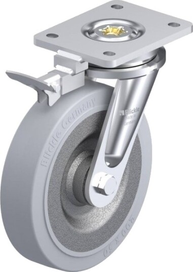 Blickle 852110 Lo-Se 200K-Sg-Ri4 Styrehjul Med Brems - Hjuldiameter 200 Mm - Maks 600 Kg - 1 Stk.