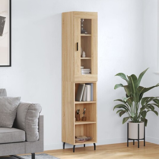 vidaXL Highboard sonoma eik 34,5x34x180 cm konstruert tre 8720845488024