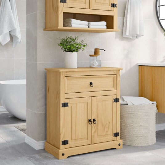 Baderomsskap Corona 70x33x80 cm heltre furu 8721102929618 Baderomsskap Corona 70x33x80 cm heltre furu 8721102929618