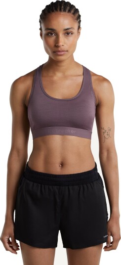 Icebreaker Women"s Merino 125 Zoneknit Racerback Bra Grey Plum XL
