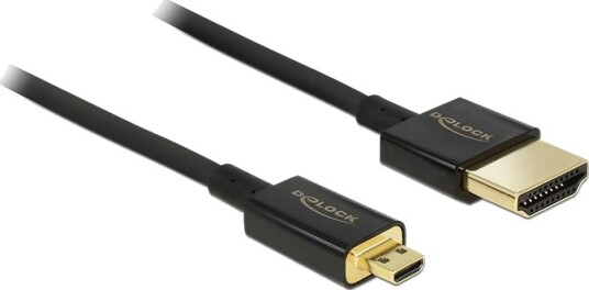Delock Slim Premium HDMI-kabel med Ethernet 2 m Delock Slim Premium HDMI-kabel med Ethernet 2 m