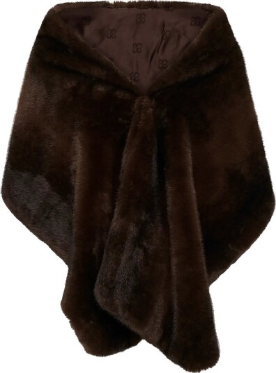 My Essential Wardrobe Mweaston Fur Scarf   ESPRESSO   One Size