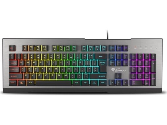 Genesis Rhod 500 Rgb Full Størrelse 100 Og Usb Membrannøkkelbryter Qwerty Rgb Led Sort Sølv
