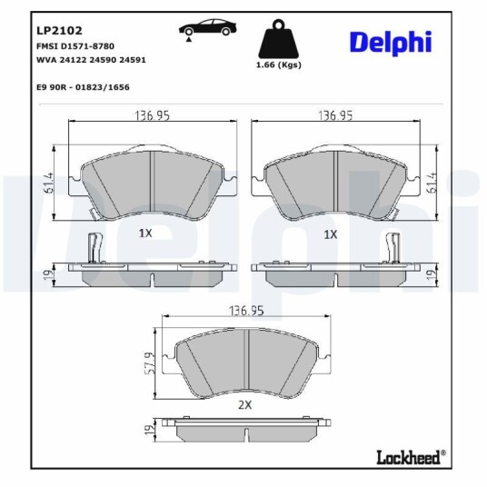 Bremseklosser DELPHI LP2102