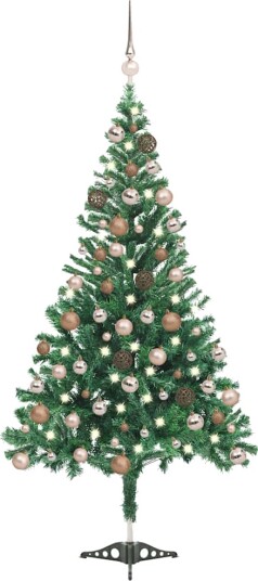 vidaXL Kunstig juletre med LED og kulesett 180 cm 564 grener vidaXL Kunstig juletre med LED og kulesett 180 cm 564 grener