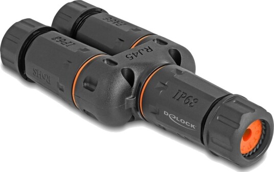 Delock Nettverkkopler Rj-45 Hunn Til Rj-45 Hunn Stp Cat 6 Utendørs Y-Formet Dust And Waterproof Ip68 Svart