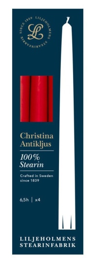 Liljeholmens Christina antikklys 26 cm 4 stk rød Liljeholmens Christina antikklys 26 cm 4 stk rød