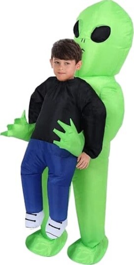 Halloween Oppblåsbart Romvesenkostyme til Barn Grønn 120-145 cm